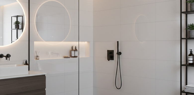 la praticité de la douche à l'italienne