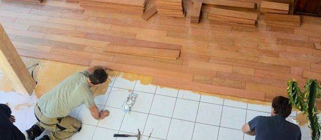 Pose de parquet sur carrelage - Bouc Bel Air