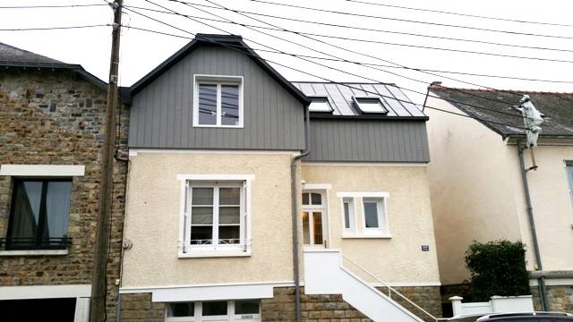 surélévation de maison après réfection toiture et ravalement façade