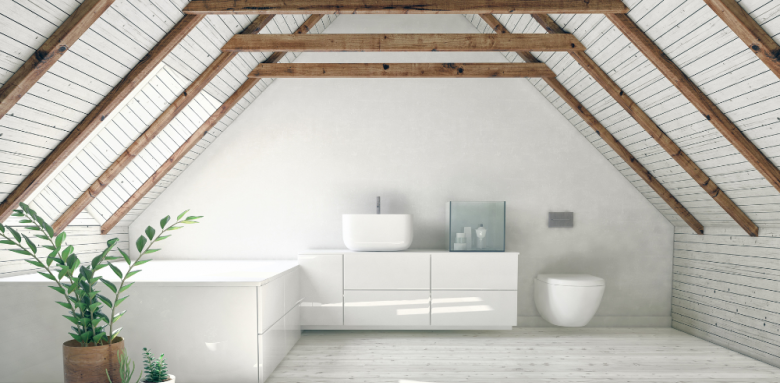 Salle de bain sous combles - moderne
