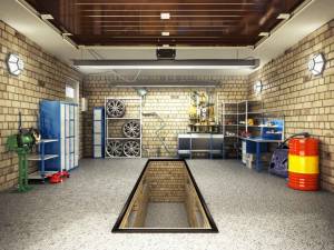 Garage avec fosse