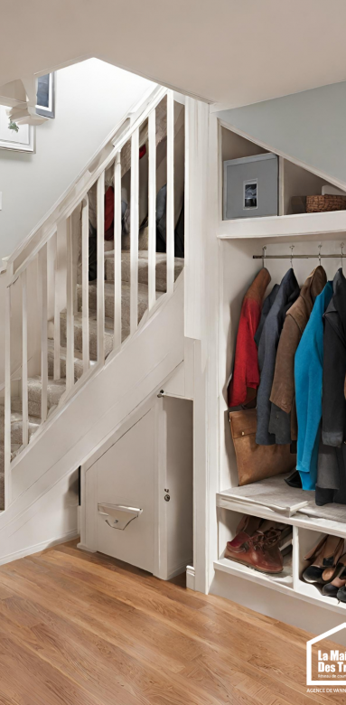 La Maison des Travaux Vannes optimiser rangement sous escalier
