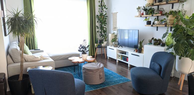 salon fleuri et velours - La Maison Des Travaux Vannes Auray Carnac