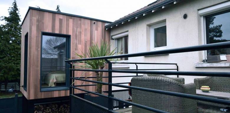 Extension bois sur pilotis