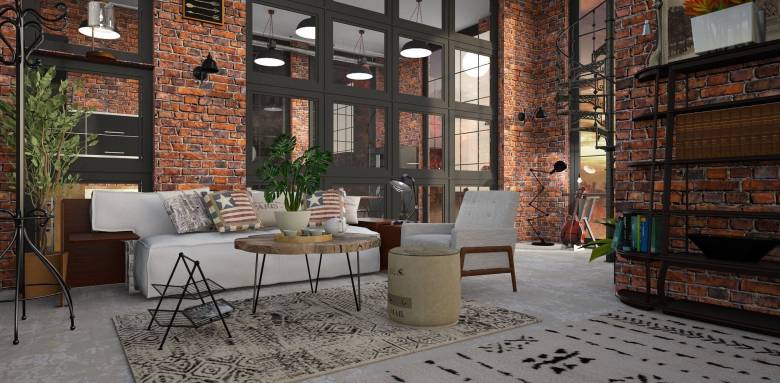 Appartement loft style factory industriel
