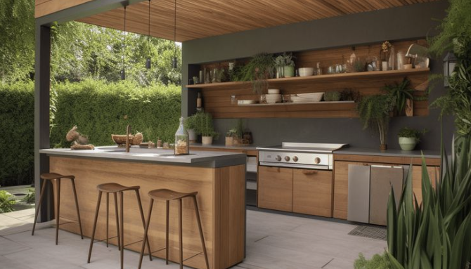 Un côté guinguette pour cette cuisine d'été