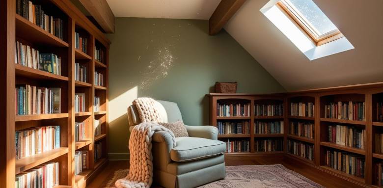 Aménagement d'un coin lecture dans les combles - Nantes 44