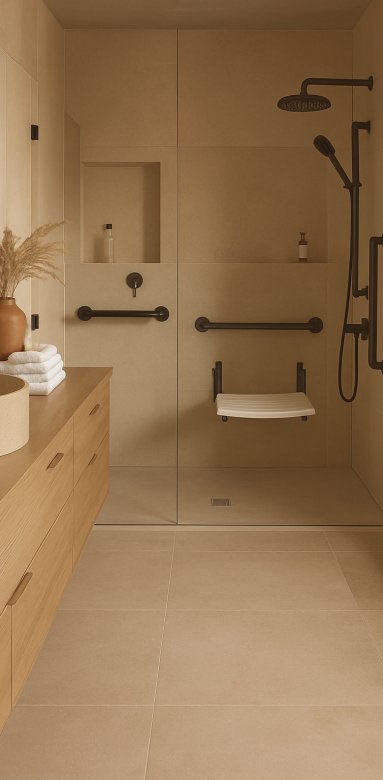 Salle d'eau aménagée mobilité réduite