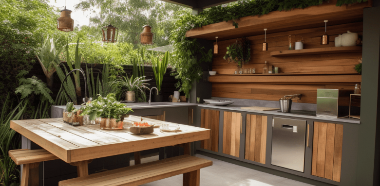 aménager sa cuisine d'été extérieure Héric