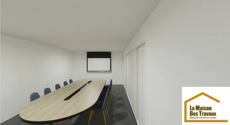 Projection 3 d future salle de reunion - plateau bureaux dans les yvelines