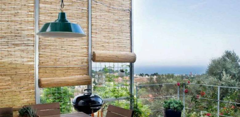 Brise-vues balcon bambou déroulant