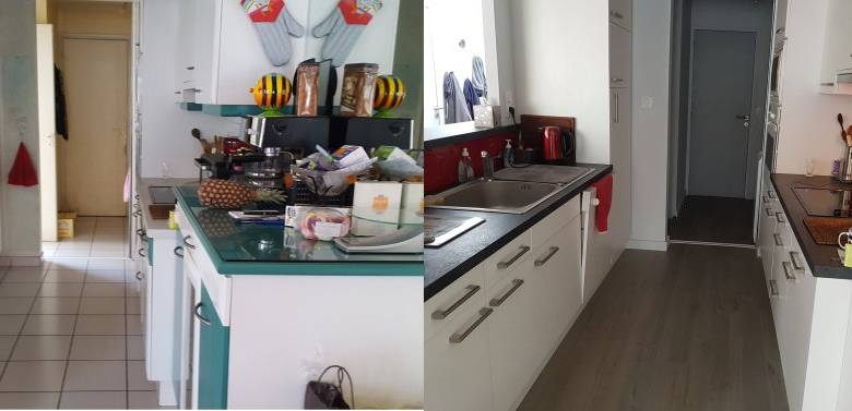 Avant-après d'un aménagement de cuisine appartement