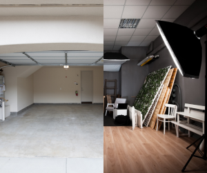 Transformation d'un garrage en studio de photographe