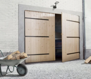 porte de garage en bois 2 vantaux (Leroy Merlin)