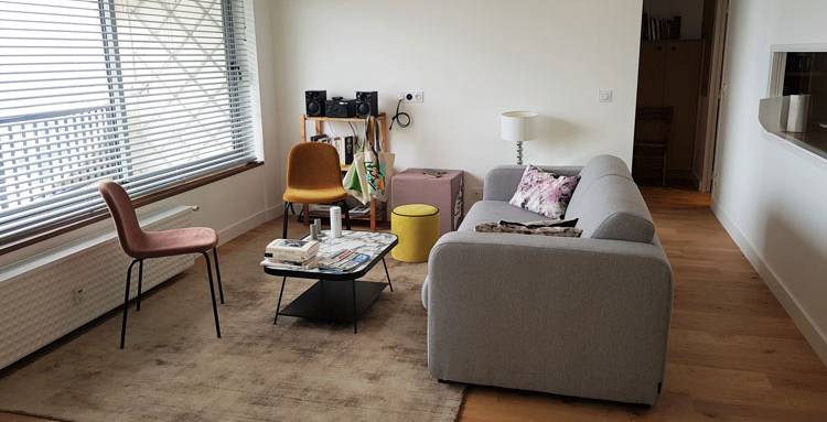 salon élégant couleur neutres et chaudes