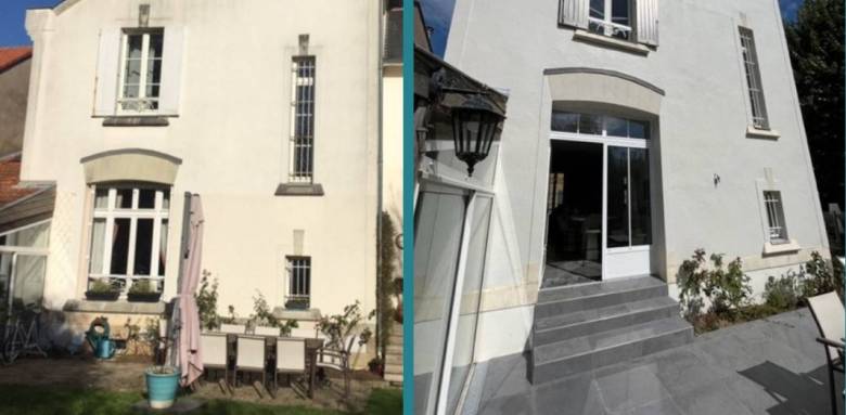 Ravalement de façade sur une maison avant-après - Nantes 44000 44200