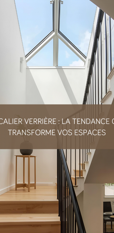 Escalier verrière atelier dans maison rénovée