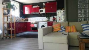 Cuisine ouverte sur le salon dans un petit appartement - Bouc-Bel-Air (13)