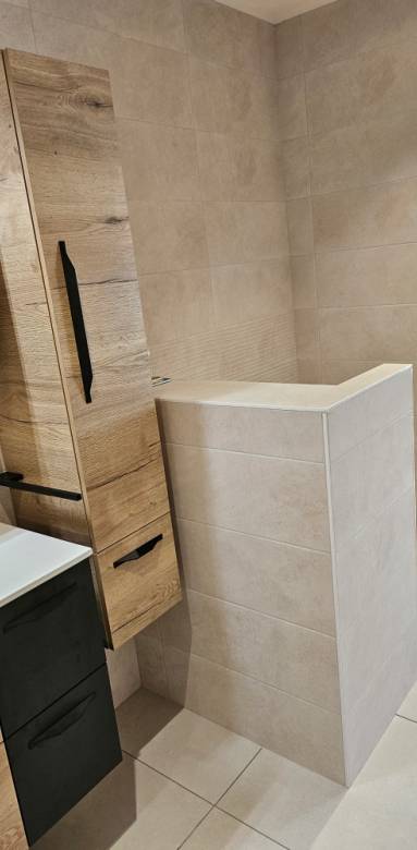 Séparation des WC dans la salle de bain par une demi-cloison - Meximieux 01