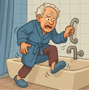 Personne à mobilité réduite en difficulté dans l'usage de la salle de bain - Bourg-en-Bresse 01