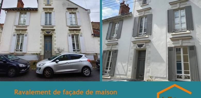  Ravalement de façade de maison avant-après - Nantes 44000 44200