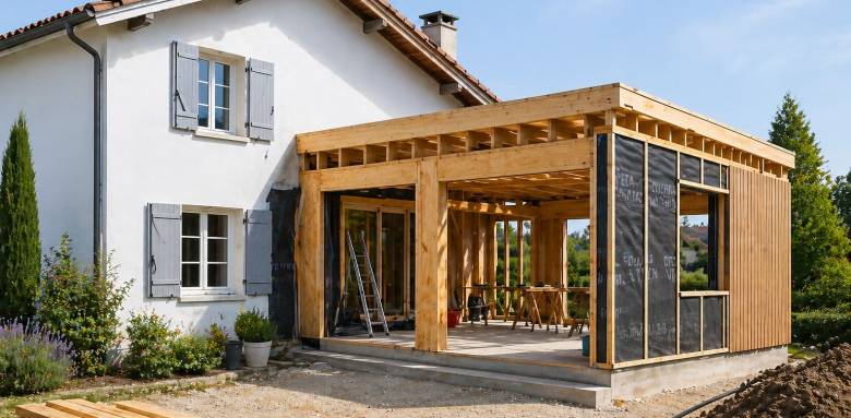 Délais de construction d'une extension de maison en bois - Bourg-en-Bresse Ambérieu-en-Bugey Meximieux 01