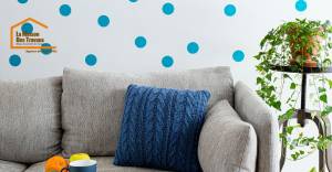 Autocollant a point bleu
