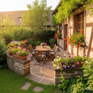 Illustration terasse alsacienne