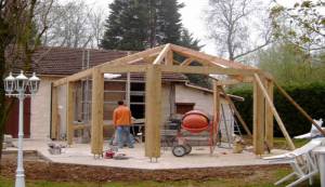 Construction de l'extension structure bois
