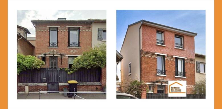 Avant - après la surélévation de maison