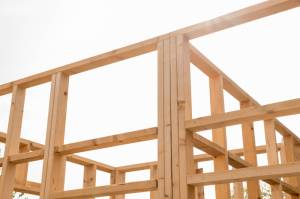 Ossature en bois d'une extension
