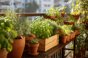 Potager sur balcon : exemple d'aménagement pratique et fonctionnel 