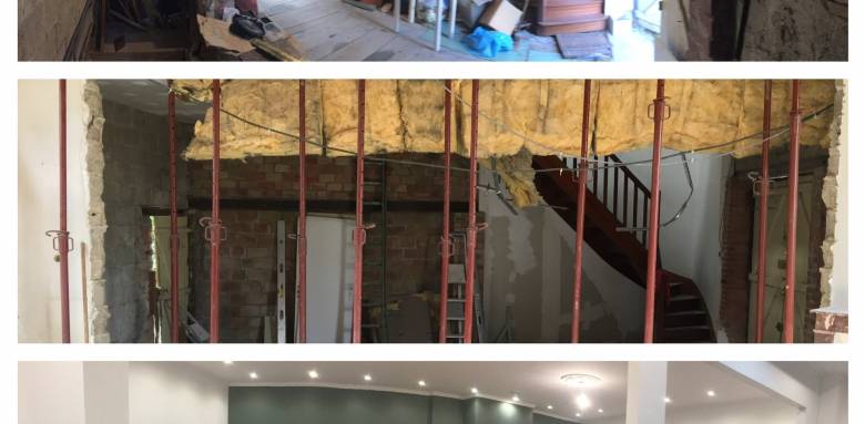 Avant Après création espace cuisine