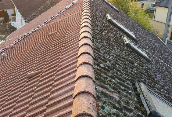 Travaux de démoussage de toiture avant après - Bouc-Bel-Air-13