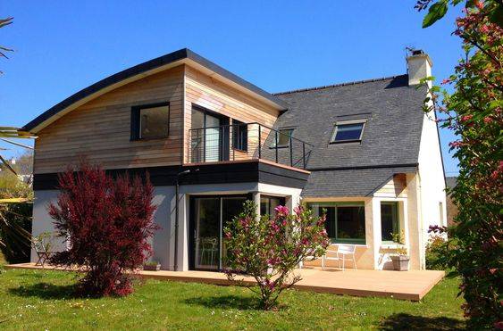 Extension de maison à étage et bardage bois - Arras 62