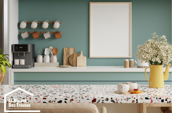 Cuisine en I (linéaire) avec îlot central