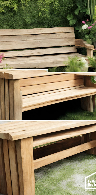 Banc de jardin en bois recyclé