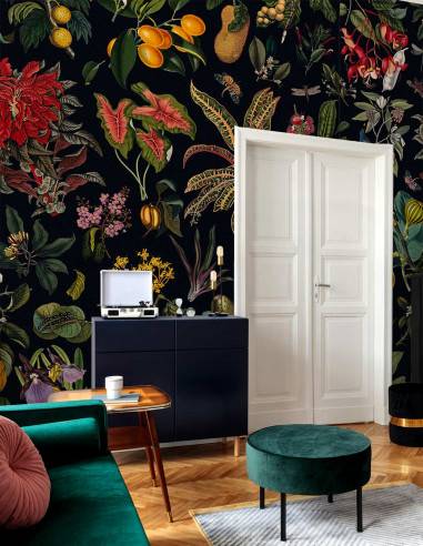Grosses fleurs d'antan parfaitement assortis au style vintage de l'appartement - PaperMint