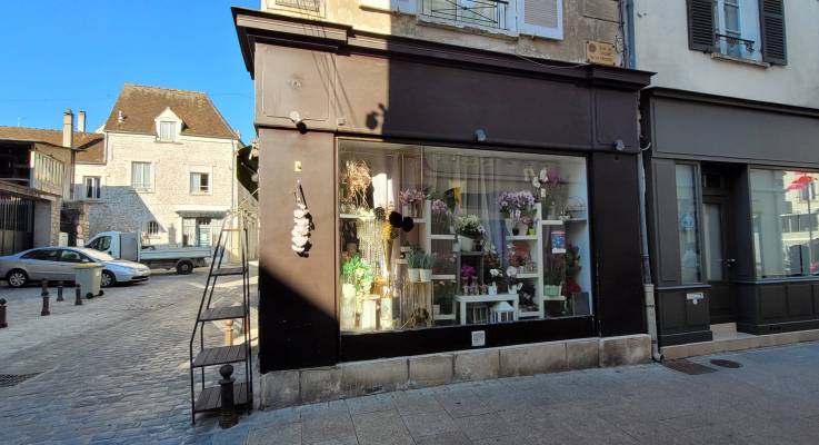 Devanture de boutique fleuriste avant travaux de ravalement de façade - Brie-Comte-Robert 77170