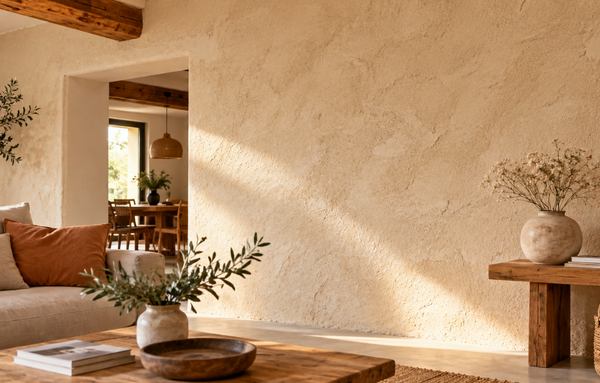 Comment décorer un mur en pisé intérieur ? Proposition de décoration à la chaux