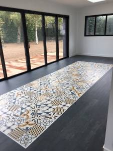 Revêtement de sol en parquet et carreaux de ciment - Nantes 44
