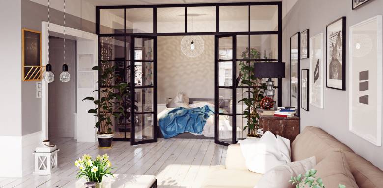 Porte verrière dans le salon - Cholet 49