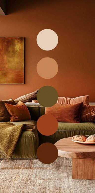 Salon Kaki et Terracotta