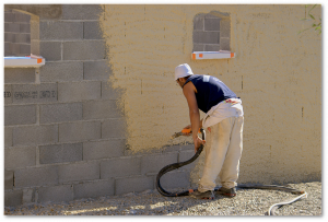 Ravalement de façade avec application de crépi