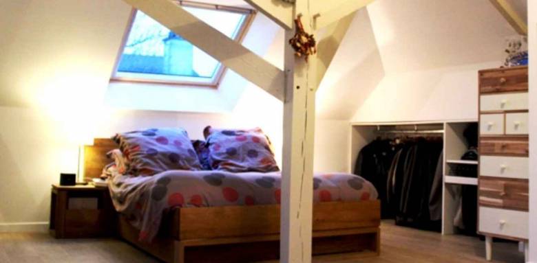 Mise en valeur de la charpente dans des combles aménagés - Nantes 44