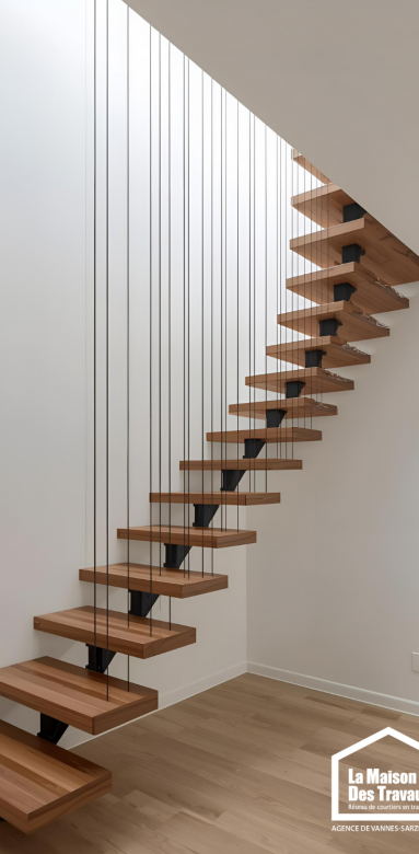 Escalier suspendu contemporain Vannes