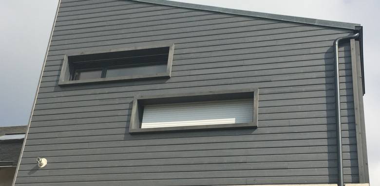 Surélévation de maison avec son bardage bois - Nantes 44