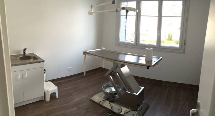 Transformation d’une maison en cabinet vétérinaire dans l’Aube table opération
