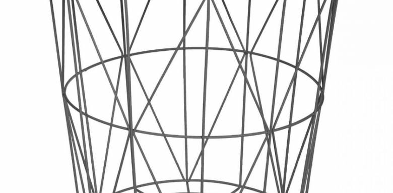 Table d'appoint bois clair et treille métal