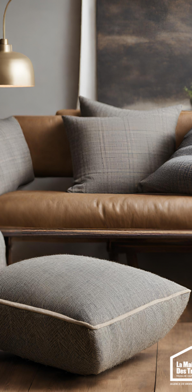 Fauteuils et coussins en tweed Vannes